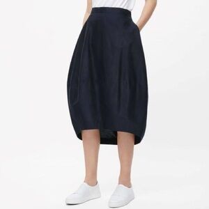 COS Navy Cocoon High/Low Skirt